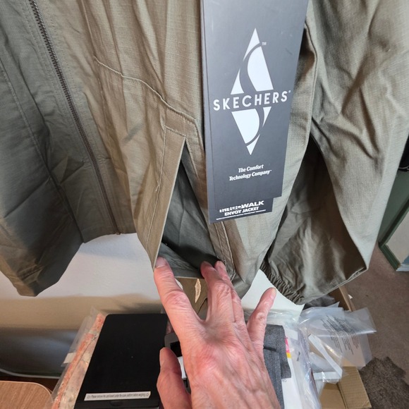 Skechers Men's Utility Jacket Green Full Zip Pockets Lightweight 2XL - Picture 13 of 14